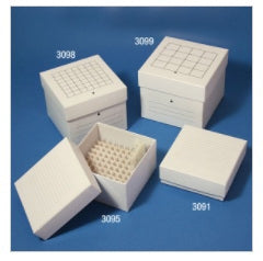 Globe Scientific Storage Box White Cardboard 76 X 134 X 134 mm - Case of 48 - 3095-CS