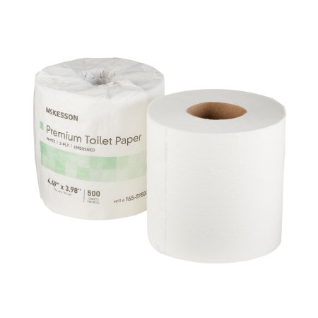 McKesson Toilet Tissue McKesson Premium White 2-Ply Standard Size Cored Roll 500 Sheets 4 X 4-1/2 Inch - Case of 80 - 165-TP500P-CS