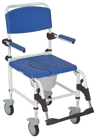 Drive Medical Commode / Shower Chair drive™ Padded Flip-Back Arms Aluminum Frame With Backrest 18 Inch Seat Width 275 lbs. Weight Capacity - Each - NRS185007-EA