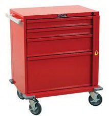 Harloff Emergency Cart Value Line Steel Body and Drawers 22 X 29.5 X 34 Inch (2)-3 Inch, (1)-6 Inch, (1)-12 Inch Drawer Configuration, 16.75 X 23 Inch Internal Drawer - Each - V24-4B-EA