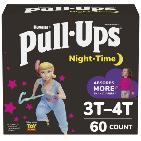 Kimberly Clark Female Toddler Training Pants Pull-Ups® Night-Time® Size 3T to 4T Disposable Heavy Absorbency - Pack of 60 - 45491-PK