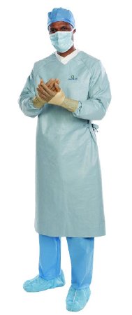 O&M Halyard Inc Surgical Gown Aero Chrome Large Silver NonSterile AAMI Level 4 Disposable - Case of 40 - 44662NS-CS