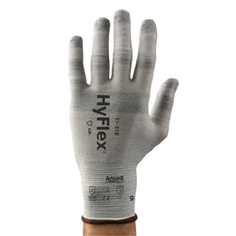 Fisher Scientific Cut Resistant Glove Liner HyFlex® 11-318 Full-Finger Spandex / Nylon / Carbon Gray Size 8 - Box of 12 - 19-152-306-BX