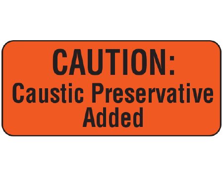 Shamrock Scientific Pre-Printed Label Shamrock Warning Label Fluorescent Red Caution Caustic Preservative Added Black Biohazard 1 X 2-1/4 Inch - Roll of 1 - UPCR-6062-RL
