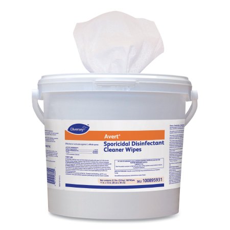 Lagasse Diversey™ Avert™ Surface Disinfectant Cleaner Premoistened Manual Pull Wipe 160 Count Pail Chlorine Scent NonSterile - Case of 640 - DVO100895931-CS