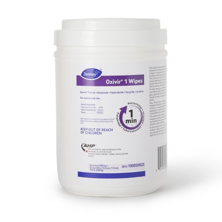 Lagasse Diversey™ Oxivir® 1 Surface Disinfectant Cleaner Premoistened Peroxide Based Manual Pull Wipe 160 Count Canister Scented NonSterile - Case of 1920 - DVO100850923-CS