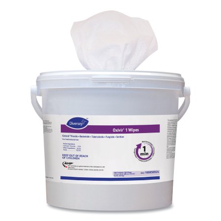Lagasse Diversey™ Oxivir® 1 Surface Disinfectant Cleaner Premoistened Peroxide Based Manual Pull Wipe 160 Count Pail Scented NonSterile - Case of 640 - DVO100850924-CS