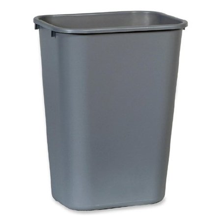 Lagasse Trash Can Rubbermaid® 10.25 gal. Rectangular Gray Plastic Open Top - Each - RCP295700GY-EA