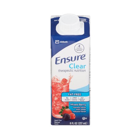 Abbott Nutrition Oral Supplement Ensure® Clear Therapeutic Nutrition Mixed Berry Flavor Liquid 8 oz. Reclosable Carton - Case of 24 - 64900-CS