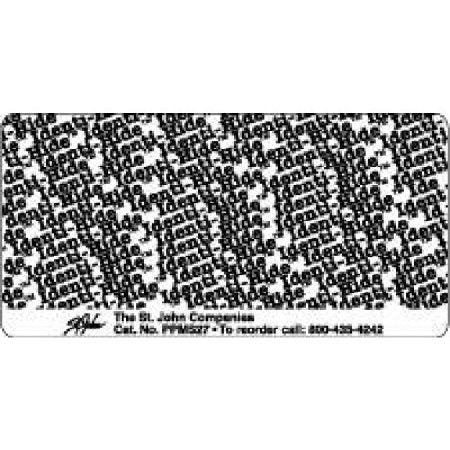PDC Healthcare Pre-Printed Label Identi-Hide™ Chart Tab White Paper Hide Identi-Hide Black Protection Label 2 X 4 Inch - Roll of 1 - PPMS27-RL