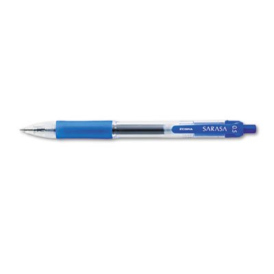 zebra® Sarasa Dry Gel X20 Gel Pen, Retractable, Fine 0.5 mm, Blue Ink, Translucent Blue Barrel, 12/Pack - DZ/1 - ZEB-46720-DZ