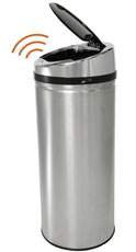 Fisher Scientific Trash Can iTouchless™ 8 gal. Round Brushed Silver Stainless Steel Motion Activated - Each - 22238004-EA