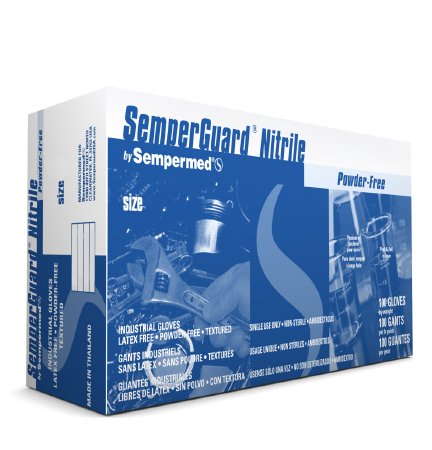 Sempermed USA General Purpose Glove SemperGuard® X-Large Nitrile Blue 9.4 Inch Beaded Cuff NonSterile - Case of 1000 - INIPFT105-CS