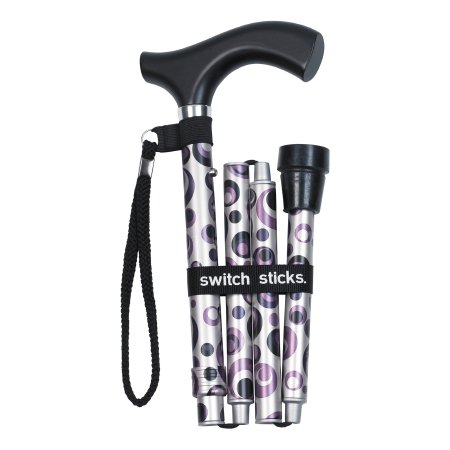 Mabis Healthcare Folding Cane Switch Sticks® Aluminum 32 to 37 Inch Height Storm Print - Each - 502-2000-5108-EA