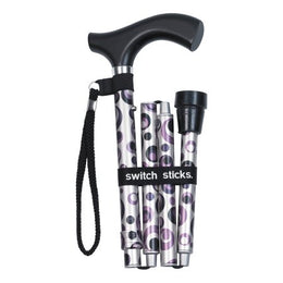 Mabis Healthcare Folding Cane Switch Sticks® Aluminum 32 to 37 Inch Height Storm Print - Each - 502-2000-5108-EA