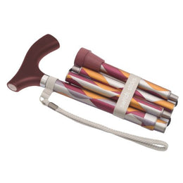 Mabis Healthcare Folding Cane Switch Sticks® Aluminum 32 to 37 Inch Height Waves Print - Each - 502-2000-5111-EA