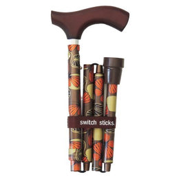 Mabis Healthcare Folding Cane Switch Sticks® Aluminum 32 to 37 Inch Height Mimi Print - Each - 502-2000-5128-EA