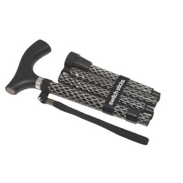 Mabis Healthcare Folding Cane Switch Sticks® Aluminum 32 to 37 Inch Height Soiree Black - Each - 502-2000-5201-EA