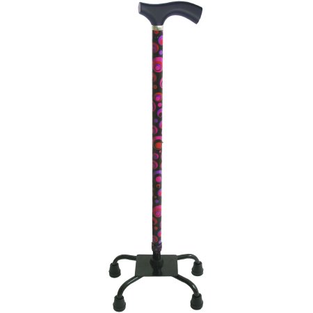 Mabis Healthcare Large Base Quad Cane Switch Sticks® Aluminum 27 to 36 Inch Height Circle Print - Each - 502-2001-5102-EA