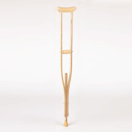 Patterson Medical Supply Underarm Crutches Wood Frame Medium 350 lbs. Weight Capacity Push Button Adjustment - Pair - 081585389-PR