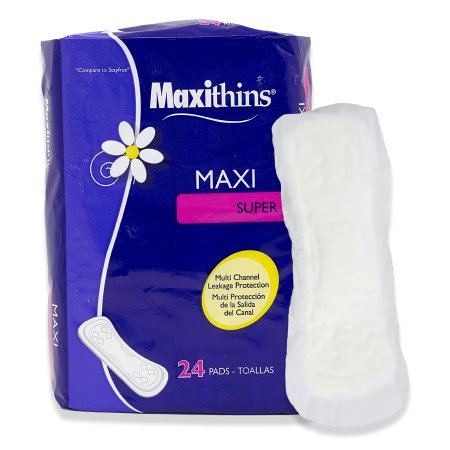 RJ Schinner Co Feminine Pad Maxithins® Maxi Super Absorbency - CT/288 - MT48054-CT