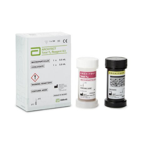 Abbott Reagent Kit Architect™ Thyroid / Metabolic Assay Total Thyroxine (T4) For Architect iSystem 100 Tests R1: 6.6 mL, R2: 5.9 mL - Each - 07K6627-EA