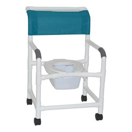 MJM International Shower Chair 100 Series PVC Frame 22 Inch Seat Width Internal / 26 Inch Seat Width External 300 lbs. Weight Capacity - Each - 122-3TW-SQ-PAIL-EA