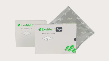 Molnlycke Silver Gelling Fiber Dressing Exufiber® Ag+ 8 X 12 Inch Rectangle Sterile - Case of 20 - 603424-CS