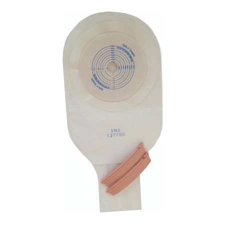Safe N Simple Ostomy Pouch Safe n' Simple One-Piece System 12 Inch Length Drainable Flat, Trim to Fit - Case of 80 - SNS12T100-CS