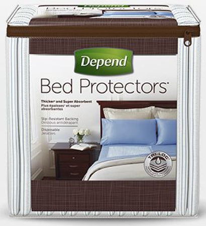 Kimberly Clark Disposable Underpad Depend® Bed Protectors 20-2/5 X 36 Inch Tri-Loc Core Moderate Absorbency - Case of 24 - 46961-CS