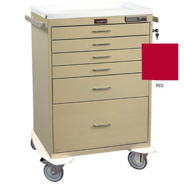 Harloff Anesthesia Cart 22 X 32 X 42.5 Inch Red (4)-3 Inch, (1)-6 Inch, (1)-12 Inch Drawer Configuration, 17 X 23 Inch Internal Drawer - Each - 7450E-EA