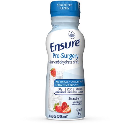 Abbott Nutrition Oral Supplement Ensure® Pre-Surgery Clear Carbohydrate Drink Strawberry Flavor Liquid 10 oz. Bottle - Case of 12 - 65044-CS