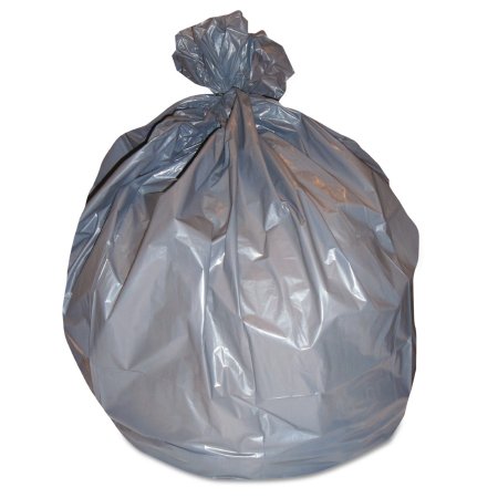 Lagasse Trash Bag Right Sack® System 56 gal. Gray LLDPE 1.6 mil 44 X 55 Inch Gusset Seal Bottom Flat Pack - Case of 100 - HERH56G-CS