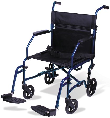 Apex-Carex Healthcare Transport Chair Classics Steel Frame 300 lbs. Weight Capacity Black Upholstery - Each - FGA33677 0000-EA