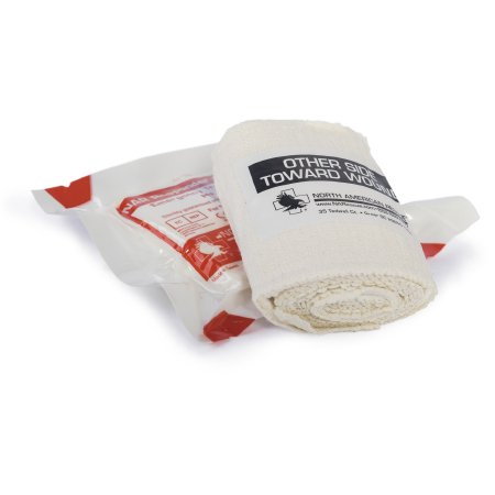 North American Rescue Trauma Pressure Dressing with Wrap 4 X 60 Inch Hook and Loop Closure White Sterile Standard Compression - Each - 30-0171-EA