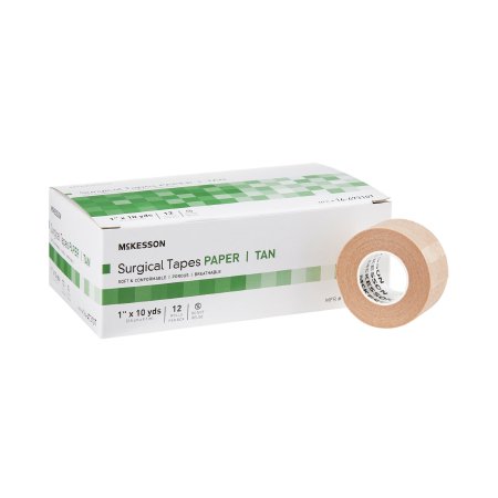 McKesson Medical Tape McKesson Tan 1 Inch X 10 Yard Paper NonSterile - Box of 12 - 16-47310T-BX