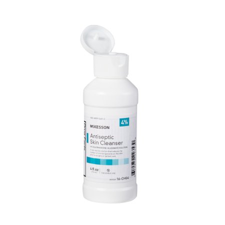 McKesson Antiseptic Skin Cleanser McKesson 4 oz. Flip-Top Bottle 4% Strength CHG (Chlorhexidine Gluconate) / Isopropyl Alcohol NonSterile - Each - 16-CHG4-EA