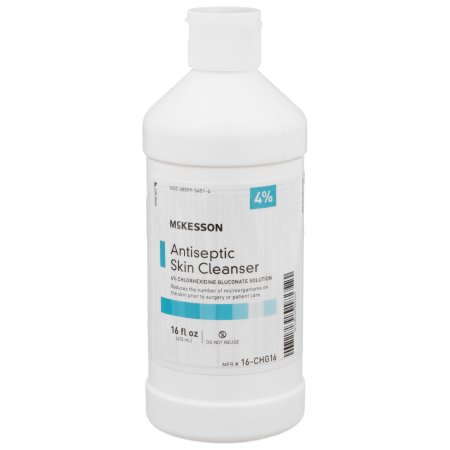 McKesson Antiseptic Skin Cleanser McKesson 16 oz. Flip-Top Bottle 4% Strength CHG (Chlorhexidine Gluconate) / Isopropyl Alcohol NonSterile - Each - 16-CHG16-EA