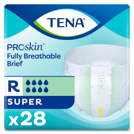 Essity HMS North America Inc Unisex Adult Incontinence Brief TENA ProSkin™ Super Regular Disposable Heavy Absorbency - Bag of 28 - 67405-BG