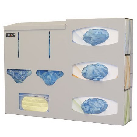 Bowman Manufacturing Protective Apparel Dispenser Wall Mounted 6-Compartment Beige 4.76 X 16.53 X 22.10 Inch Powder-Coated Aluminum - Each - PS023-0512-EA