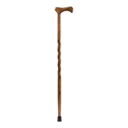 Mabis Healthcare Round Handle Cane Brazos™ Twisted Wood 37 Inch Height Brown Oak - Each - 502-3000-0170-EA