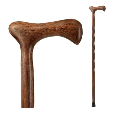 Mabis Healthcare T-Handle Cane Brazos™ Twisted Wood 37 Inch Height Walnut - Each - 502-3000-0281-EA