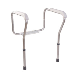 Mabis Healthcare Toilet Safety Rail HealthSmart® White / Silver Aluminum - Each - 521-9804-9601-EA
