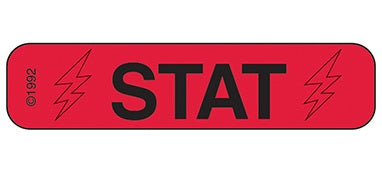 Health Care Logistics Pre-Printed Label Indeed Advisory Label Red Paper STAT Black Alert Label 3/8 X 1-5/8 Inch - Pack of 1000 - 2127-PK