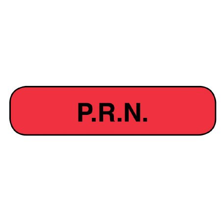 Apothecary Products Pre-Printed Label Apothecary Products® Auxiliary Label Pink Paper P.R.N. Black Safety and Instructional 3/8 X 1-9/16 Inch - Box of 1000 - 39905-BX