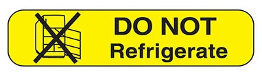 Health Care Logistics Pre-Printed Label Indeed Auxiliary Label Yellow Paper Do Not Refrigerate Black Safety and Instructional 3/8 X 1-5/8 Inch - Pack of 1000 - 2098-PK