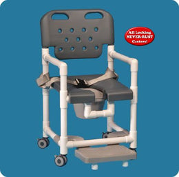IPU Commode / Shower Chair Elite With Backrest 325 lbs. Weight Capacity - Each - ELT817 P FRSB-EA