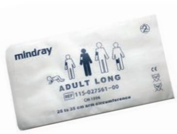 Mindray USA Single Patient Use Blood Pressure Cuff Mindray™ 25 to 35 cm Arm Nylon Cuff Adult Long Cuff - Box of 10 - 115-027568-00-BX