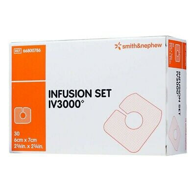 Smith & Nephew I.V. Dressing IV3000 Infusion Set Film 2-3/8 x 2/3/4 Inch Sterile - Case of 600 - 66800786-CS