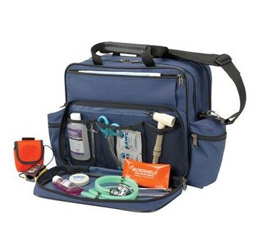 Hopkins Medical Products Shoulder Bag Home Health Series Navy Blue 600D Waterproof Material 3-1/2 X 3-1/2 X 14 Inch - Case of 10 - 0650CA-NV-CS